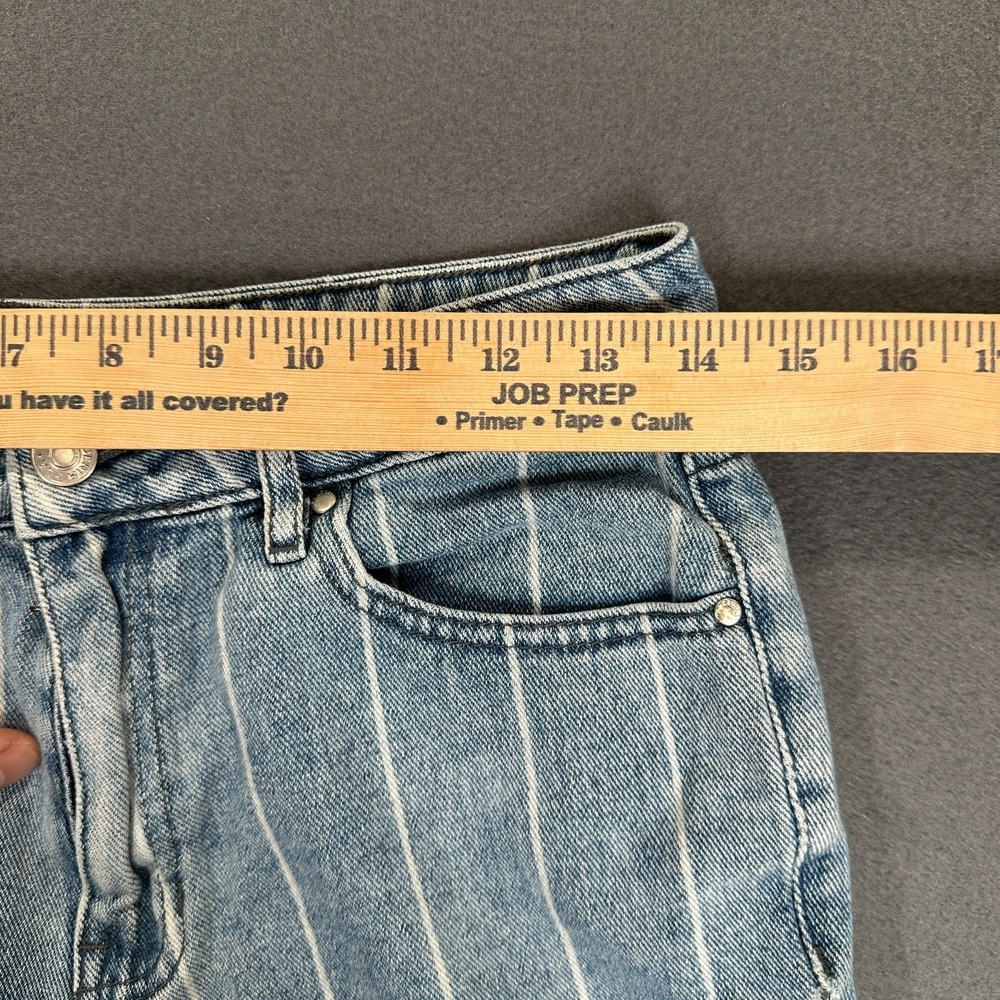 PacSun Jeans Womens 28 Blue White Striped Denim Mom Fit High Rise‎ Straight Leg - Picture 5 of 7
